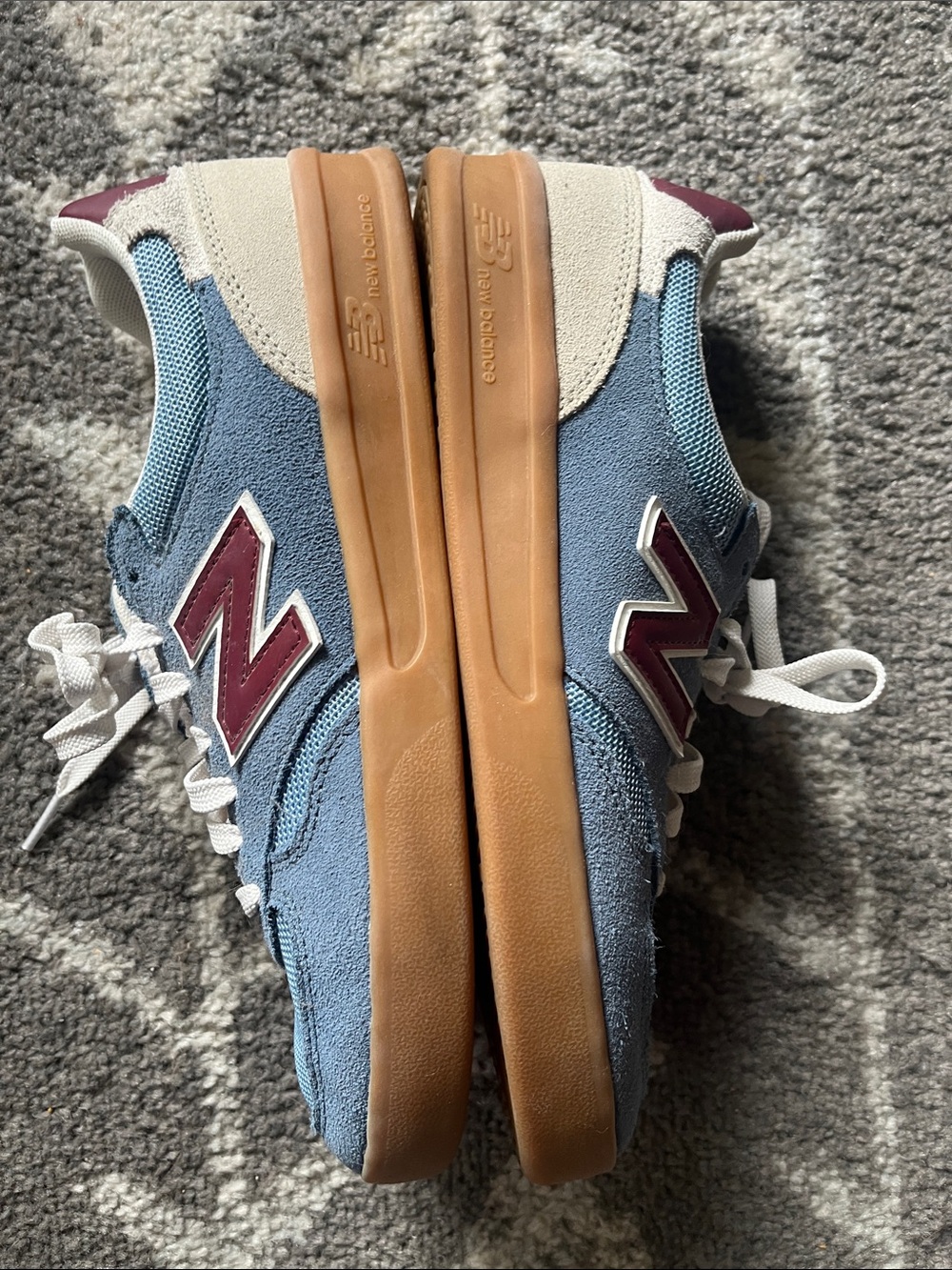 New Balance CT300 Light Blue Suede & Mesh Sneakers with Maroon Men’s 8.5 - Picture 6 of 8